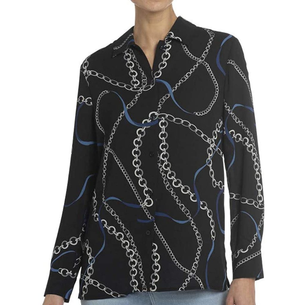 Nwt Chelsea & Theodore Printed Button Up Blouse